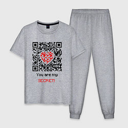 Пижама хлопковая мужская QR-Love, цвет: меланж