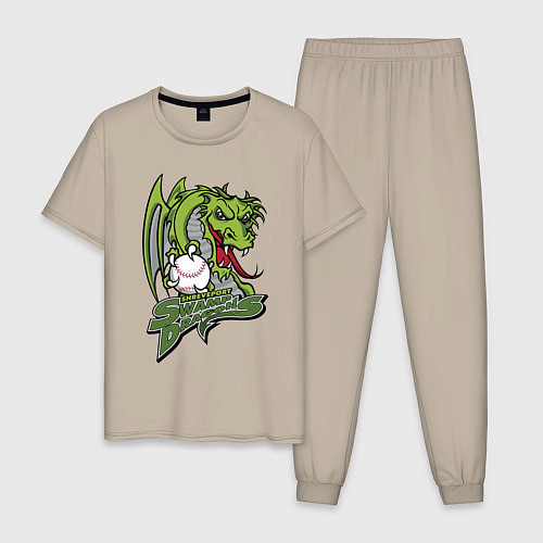 Мужская пижама Shreveport swamp dragons - baseball team / Миндальный – фото 1