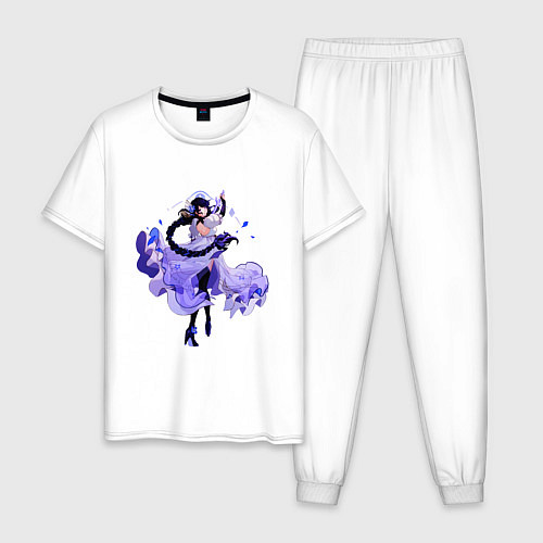 Мужская пижама Шогун Райден в красивом платье Геншин / Белый – фото 1