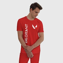Пижама хлопковая мужская Valorant - Logo, цвет: красный — фото 2
