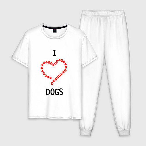 Мужская пижама I Люблю Dogs / Белый – фото 1