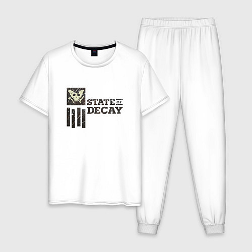 Мужская пижама State of Decay Iron Logo / Белый – фото 1