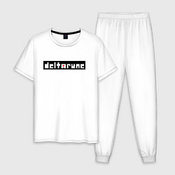 Пижама хлопковая мужская Deltarune - Black Logo, цвет: белый