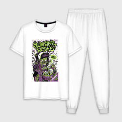 Пижама хлопковая мужская Municipal Waste - waste em all!, цвет: белый
