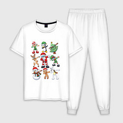Пижама хлопковая мужская DUB PARTY, цвет: белый