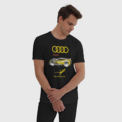 Пижама хлопковая мужская Audi Quattro - 4X4 Concept, цвет: черный — фото 2
