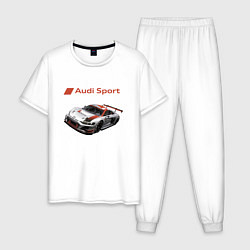 Пижама хлопковая мужская Ауди - автоспорт гоночная команда, цвет: белый