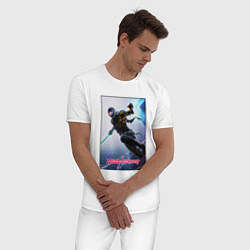 Пижама хлопковая мужская Ghostrunner Гостраннер, цвет: белый — фото 2