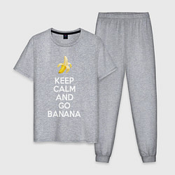 Мужская пижама Keep calm and go banana