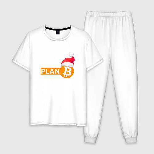 Мужская пижама Bitcoin new year / Белый – фото 1