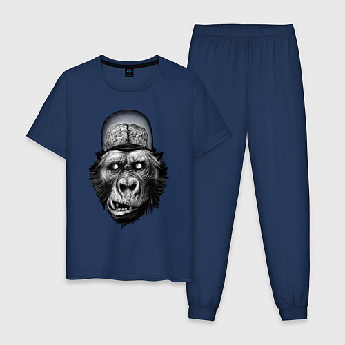 Мужская пижама Gorilla brains / Тёмно-синий – фото 1