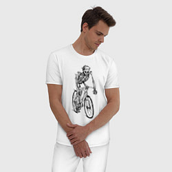Пижама хлопковая мужская Crazy Rider, цвет: белый — фото 2