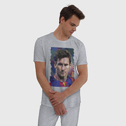 Пижама хлопковая мужская Lionel Messi - striker, Barcelona, цвет: меланж — фото 2