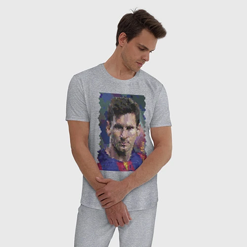 Мужская пижама Lionel Messi - striker, Barcelona / Меланж – фото 3