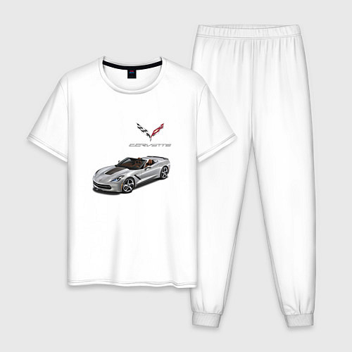 Мужская пижама Chevrolet Corvette - Racing team / Белый – фото 1