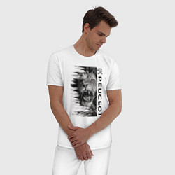 Пижама хлопковая мужская PeugeotПежо, цвет: белый — фото 2