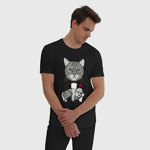 Мужская пижама Крестный Котец / Черный – фото 3