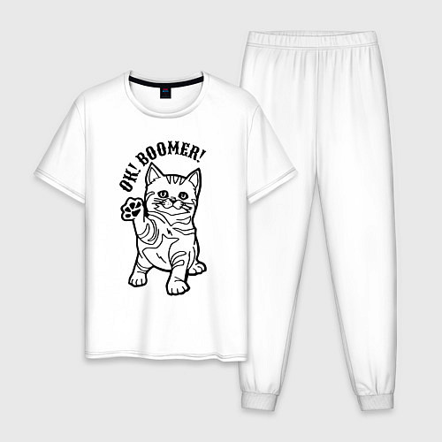 Мужская пижама Ok! Boomer! Kitten / Белый – фото 1