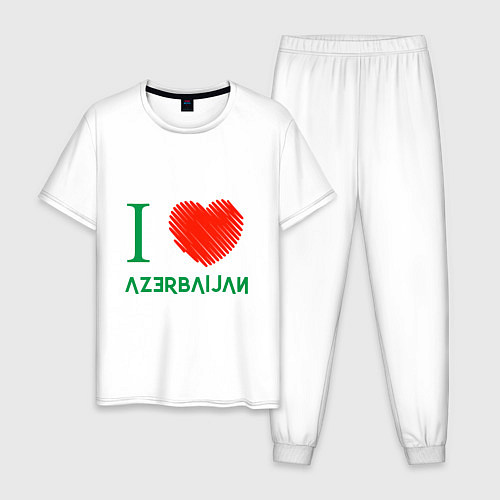 Мужская пижама Love Azerbaijan / Белый – фото 1