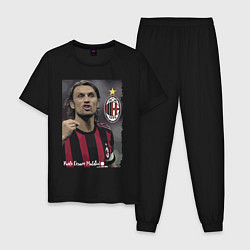 Пижама хлопковая мужская Paolo Cesare Maldini - Milan, captain, цвет: черный