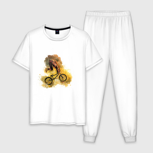 Мужская пижама BMX Акварель / Белый – фото 1