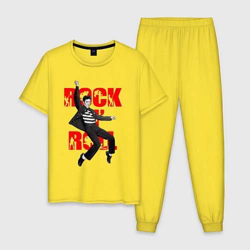 Мужская пижама Rokc n roll king / Желтый – фото 1