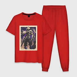 Пижама хлопковая мужская Omen art, цвет: красный