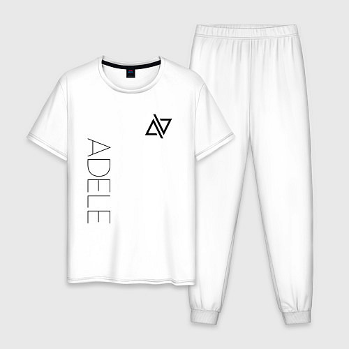 Мужская пижама Адель логотип с надписью / Белый – фото 1