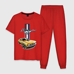 Пижама хлопковая мужская Mustang motorsport, цвет: красный