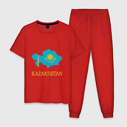 Пижама хлопковая мужская Map Kazakhstan, цвет: красный