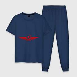 Пижама хлопковая мужская Серп и молот в виде орла, цвет: тёмно-синий