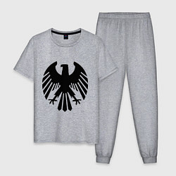 Пижама хлопковая мужская Немецкий гербовый орёл, цвет: меланж