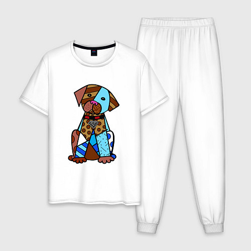 Мужская пижама Romero B Dog / Белый – фото 1