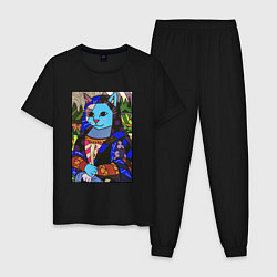 Пижама хлопковая мужская Ромеро Бритто Mona Cat, цвет: черный