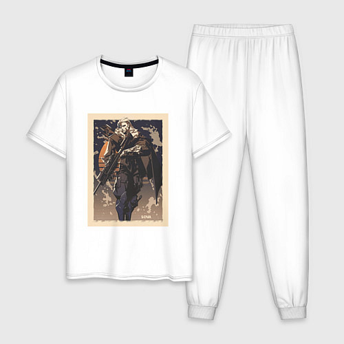 Мужская пижама Sova арт / Белый – фото 1