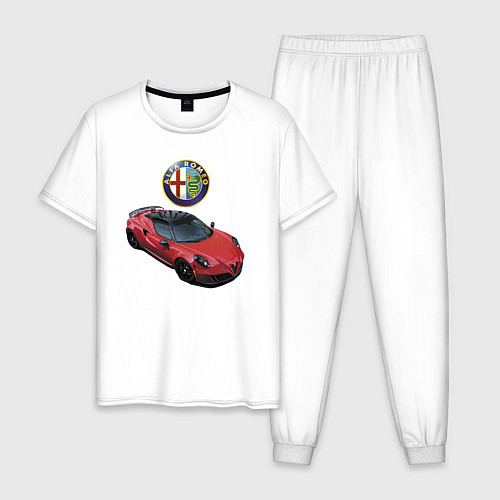 Мужская пижама Alfa Romeo - просто мечта! / Белый – фото 1