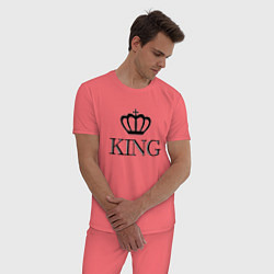 Пижама хлопковая мужская KING Парные Король, цвет: коралловый — фото 2