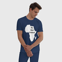 Пижама хлопковая мужская The Dark Continent Африка, цвет: тёмно-синий — фото 2