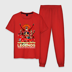 Пижама хлопковая мужская Легенды Манчестера Manchester United Legends, цвет: красный