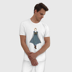 Пижама хлопковая мужская Джоди Уиттакер 001 двойная, цвет: белый — фото 2