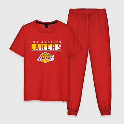 Пижама хлопковая мужская LA LAKERS NBA ЛЕЙКЕРС НБА, цвет: красный