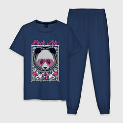 Пижама хлопковая мужская Pink life!, цвет: тёмно-синий