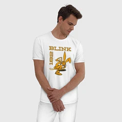 Пижама хлопковая мужская Blink 182 Yellow Rabbit, цвет: белый — фото 2