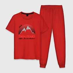 Пижама хлопковая мужская Твин Пикс 2022 ltd, цвет: красный