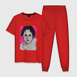 Пижама хлопковая мужская Горячий Дамиан, цвет: красный