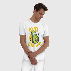 Пижама хлопковая мужская AVO CARDIO, цвет: белый — фото 2