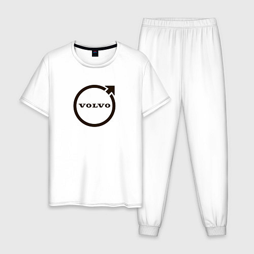 Мужская пижама Автомобильная марка Volvo / Белый – фото 1