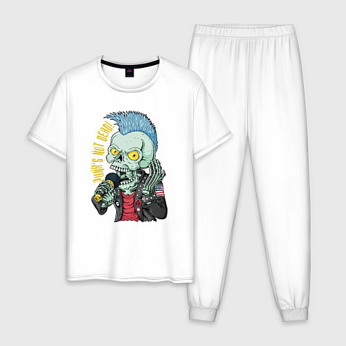 Мужская пижама Punks not dead! Motto! / Белый – фото 1