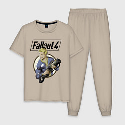 Пижама хлопковая мужская Fallout 4 Hero, цвет: миндальный