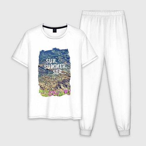Мужская пижама Солнце, лето, море / Белый – фото 1